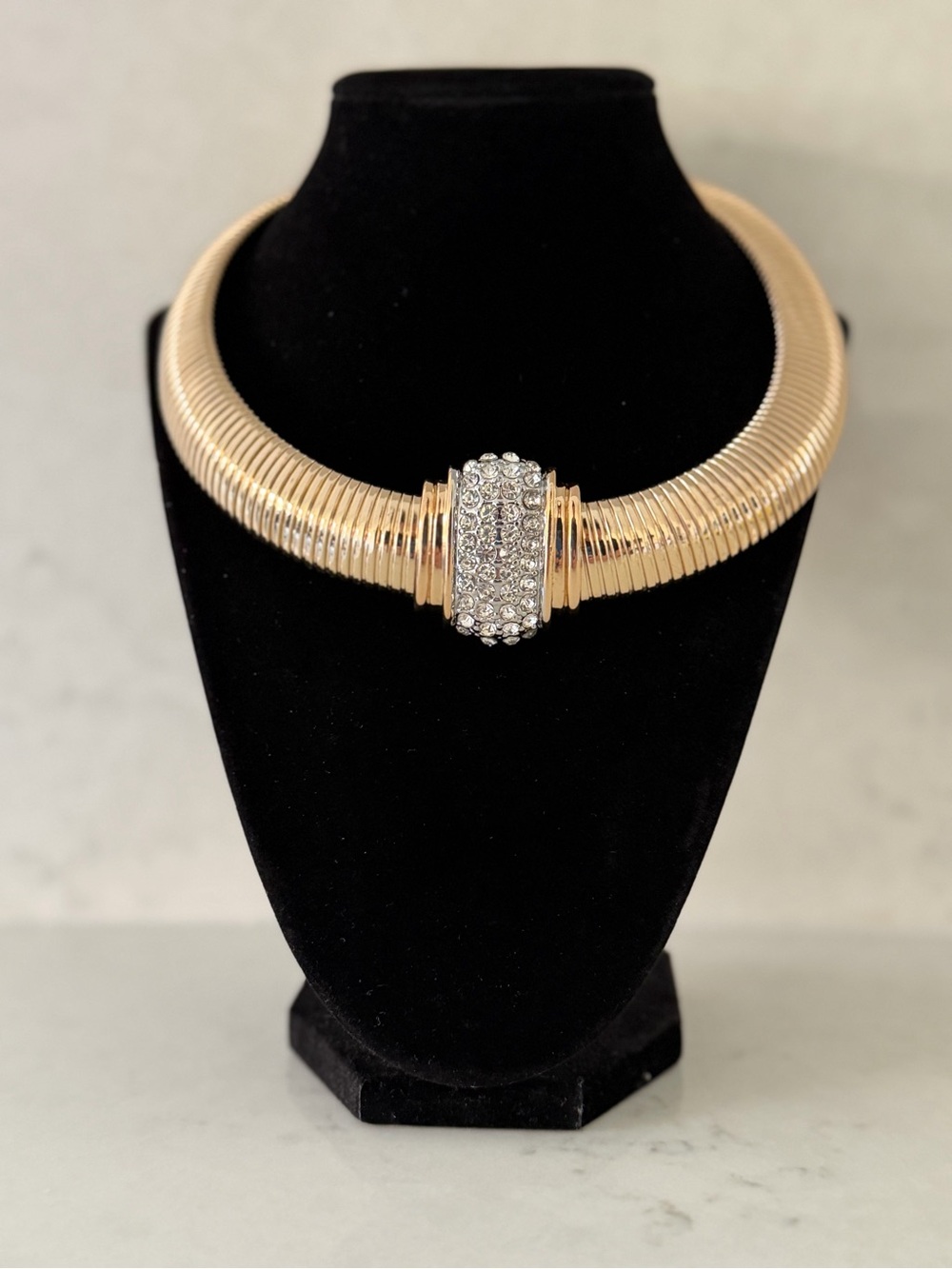 Vintage Gold Omega Necklace